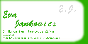 eva jankovics business card